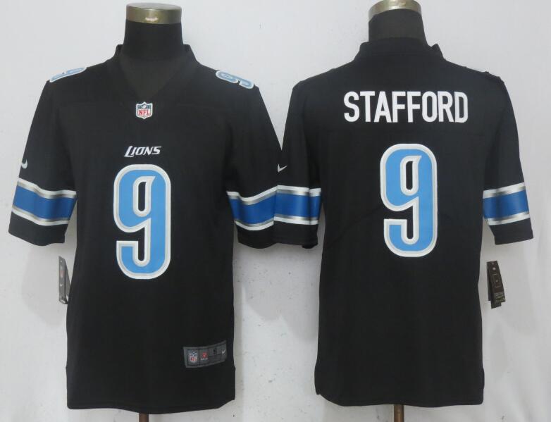 Men Detroit Lions 9 Stafford Black Vapor Untouchable Limited Player NFL Jerseys